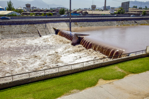 Industrial stormwater discharge outfall pipe